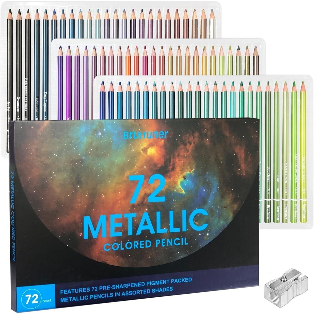 LBW Brutfuner 72 Metallic Soft Core Colored Pencils Vibrant Color/Sketch NEW